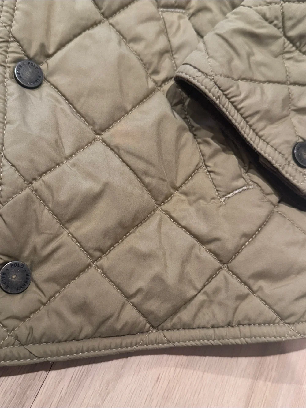 Polo by Ralph Lauren Beige Khaki Boys Size 5 Quilted Kids Puffer Jacket